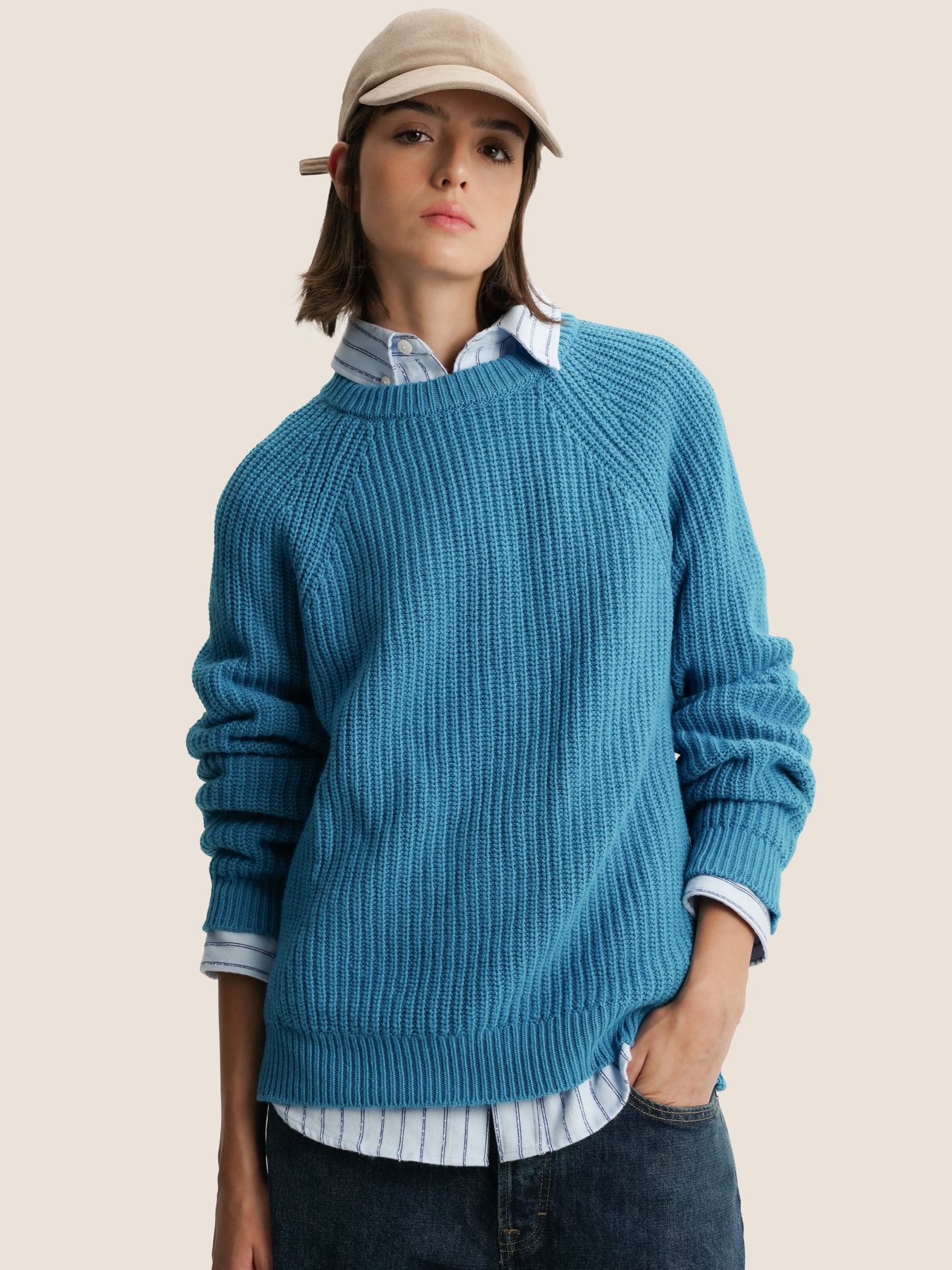 TEAL KNITTED SWEATER