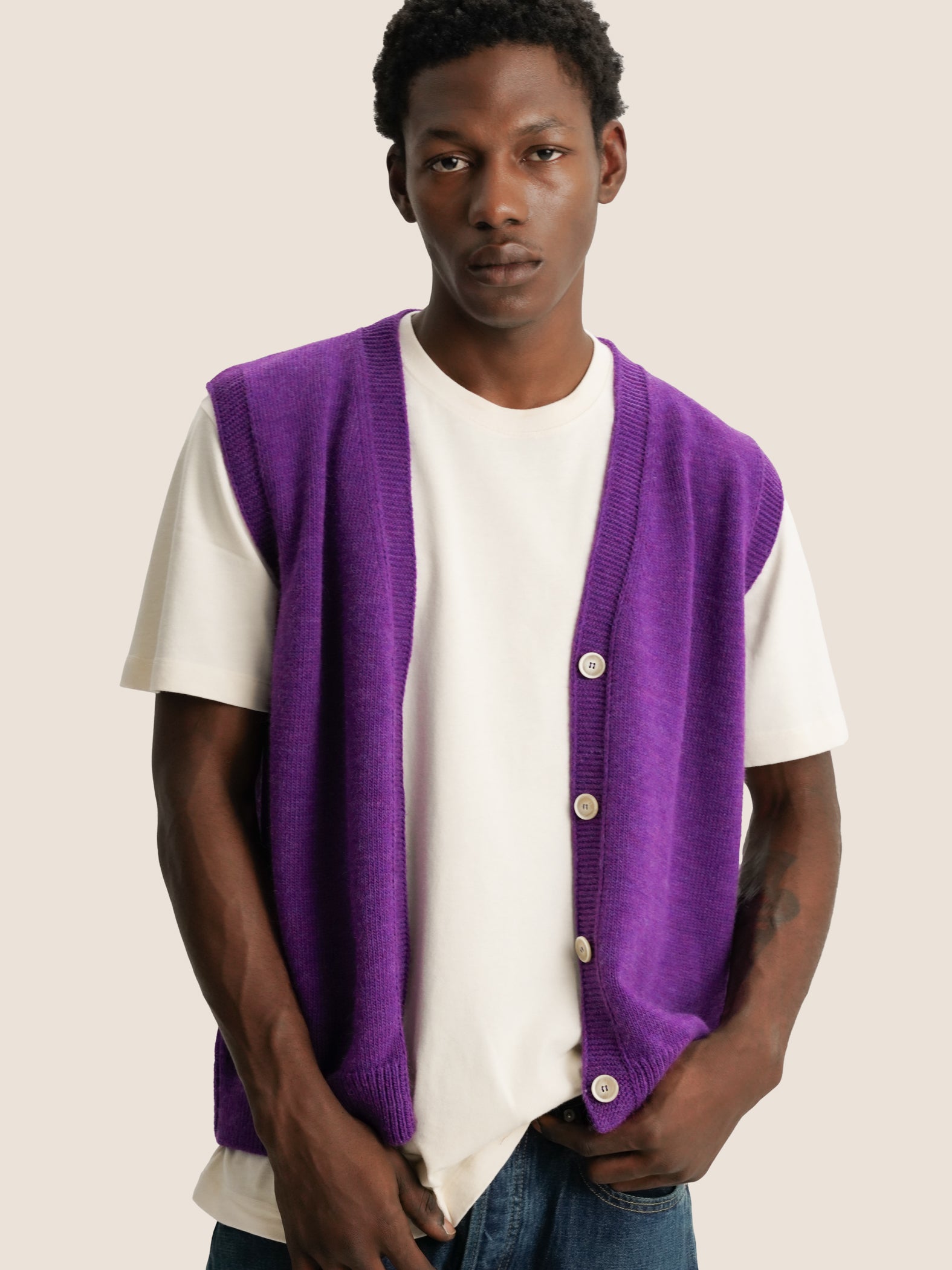 PURPLE KNITTED VEST