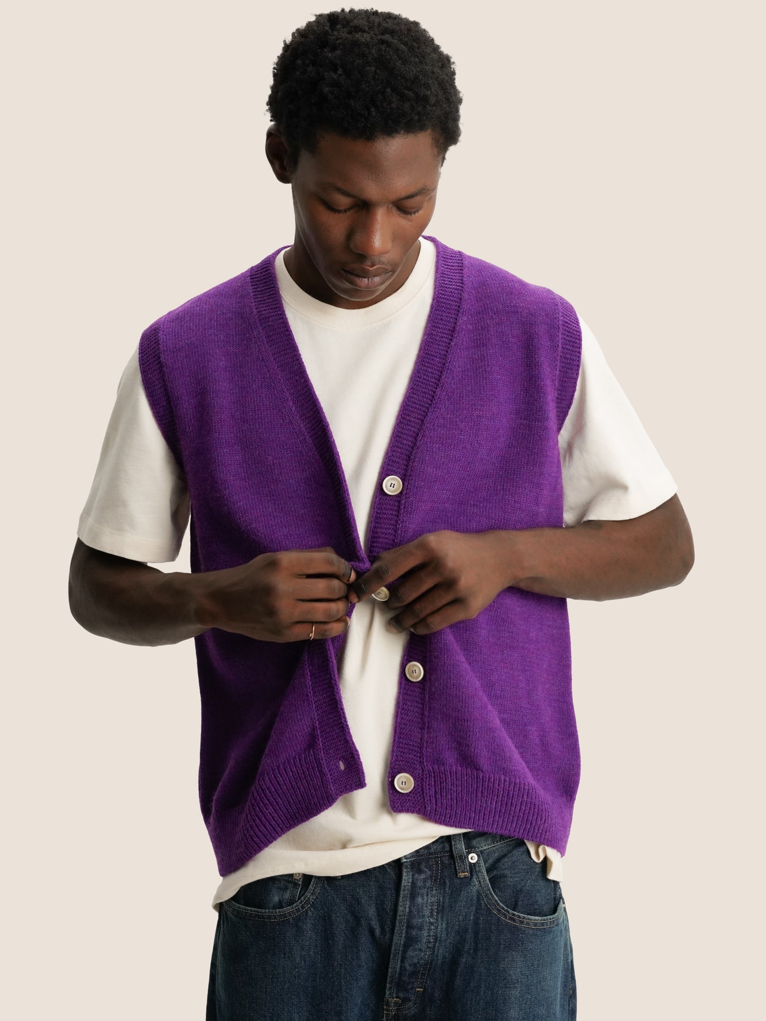 PURPLE KNITTED VEST