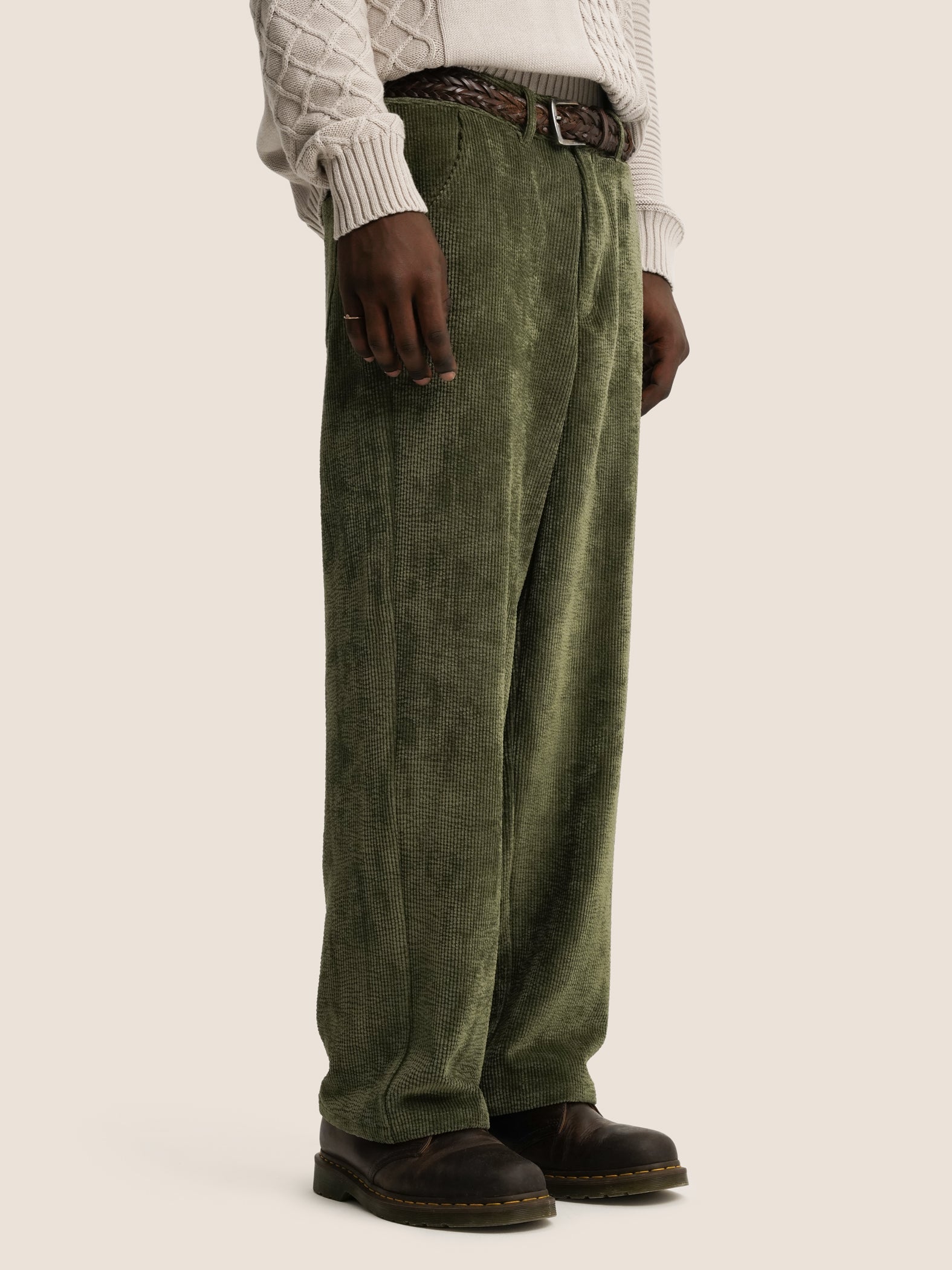 GREEN CORDUROY TROUSERS