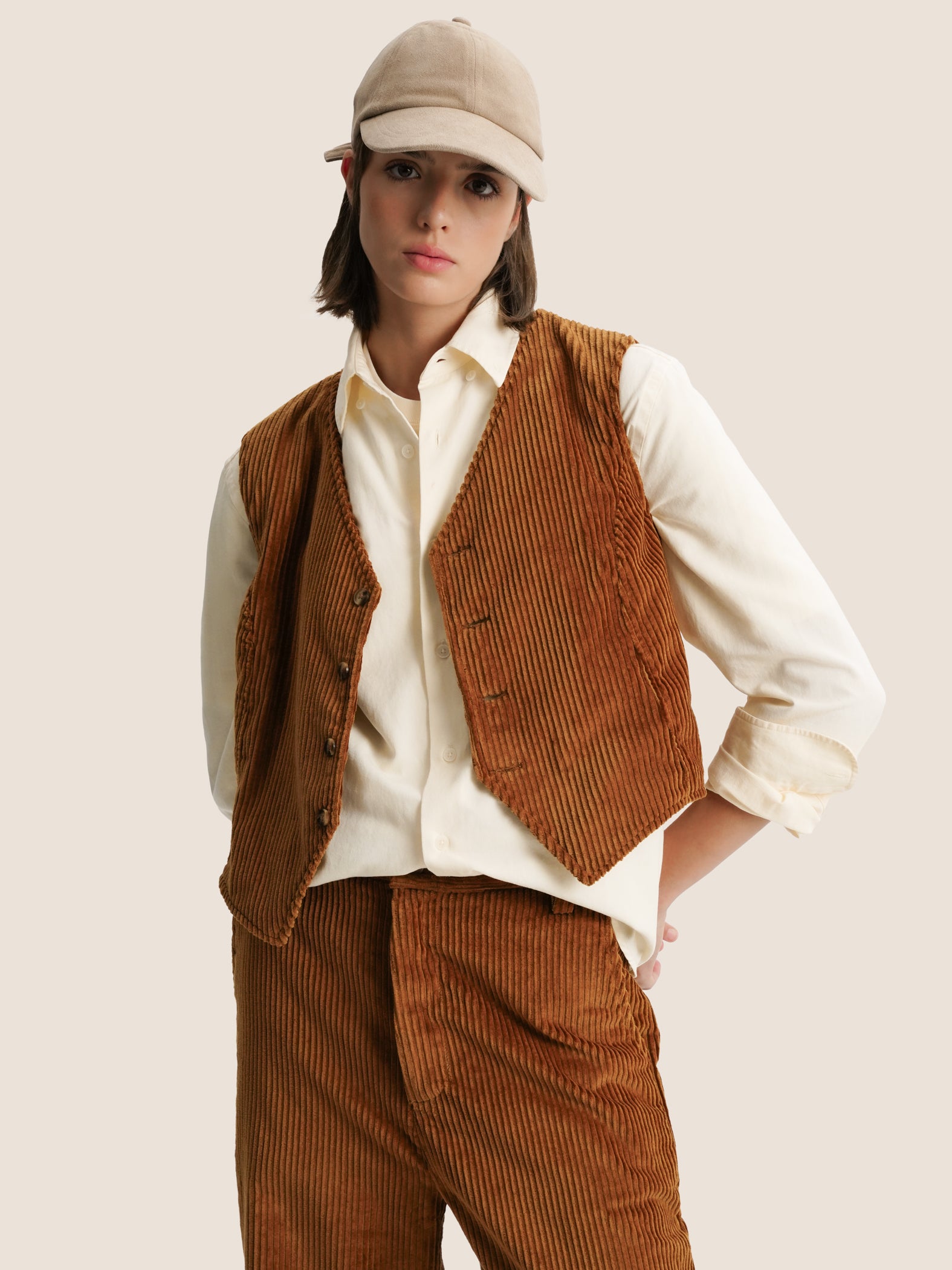 PRE-ORDER: BROWN CORDUROY VEST