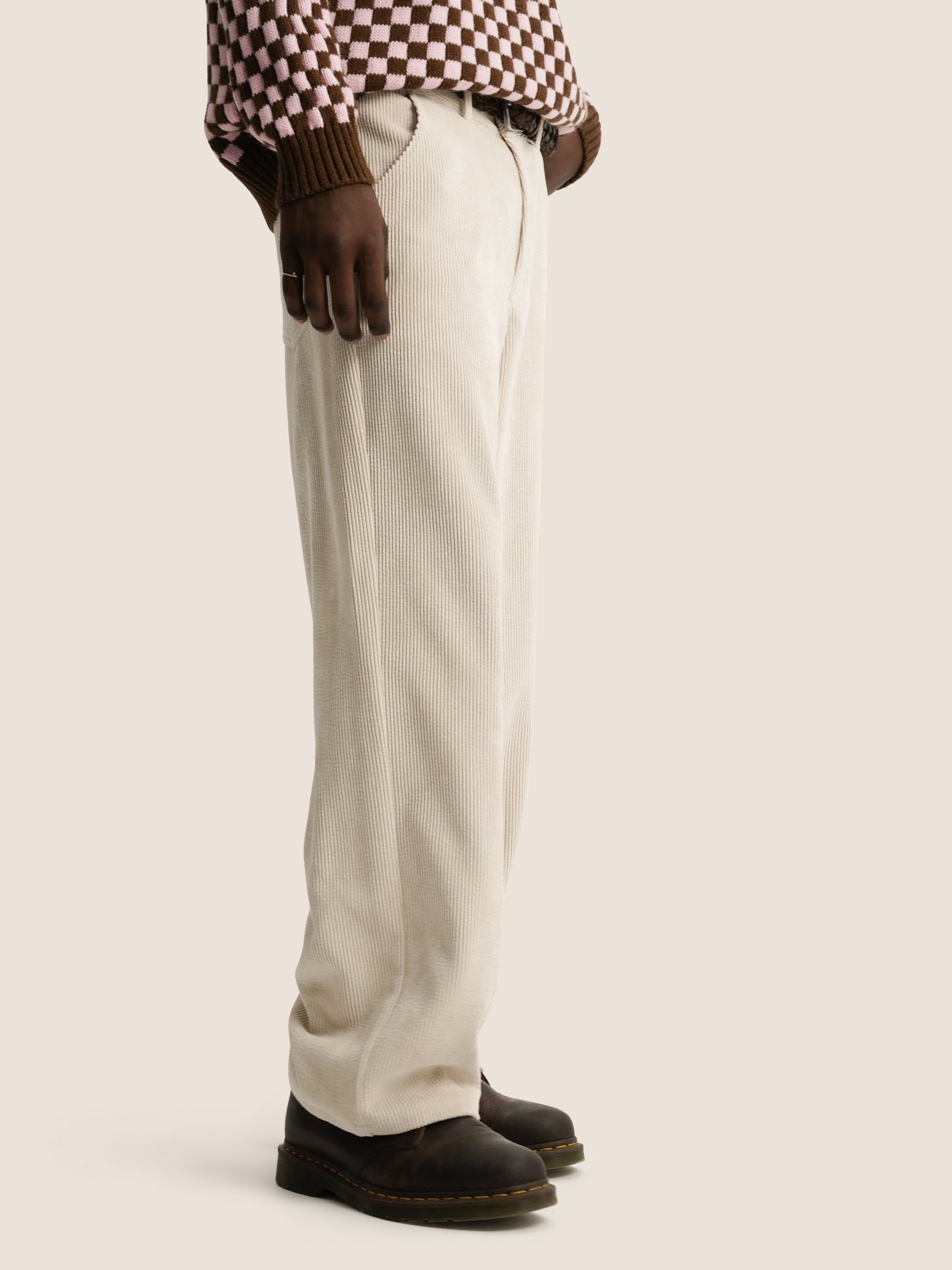 ECRU CORDUROY TROUSERS