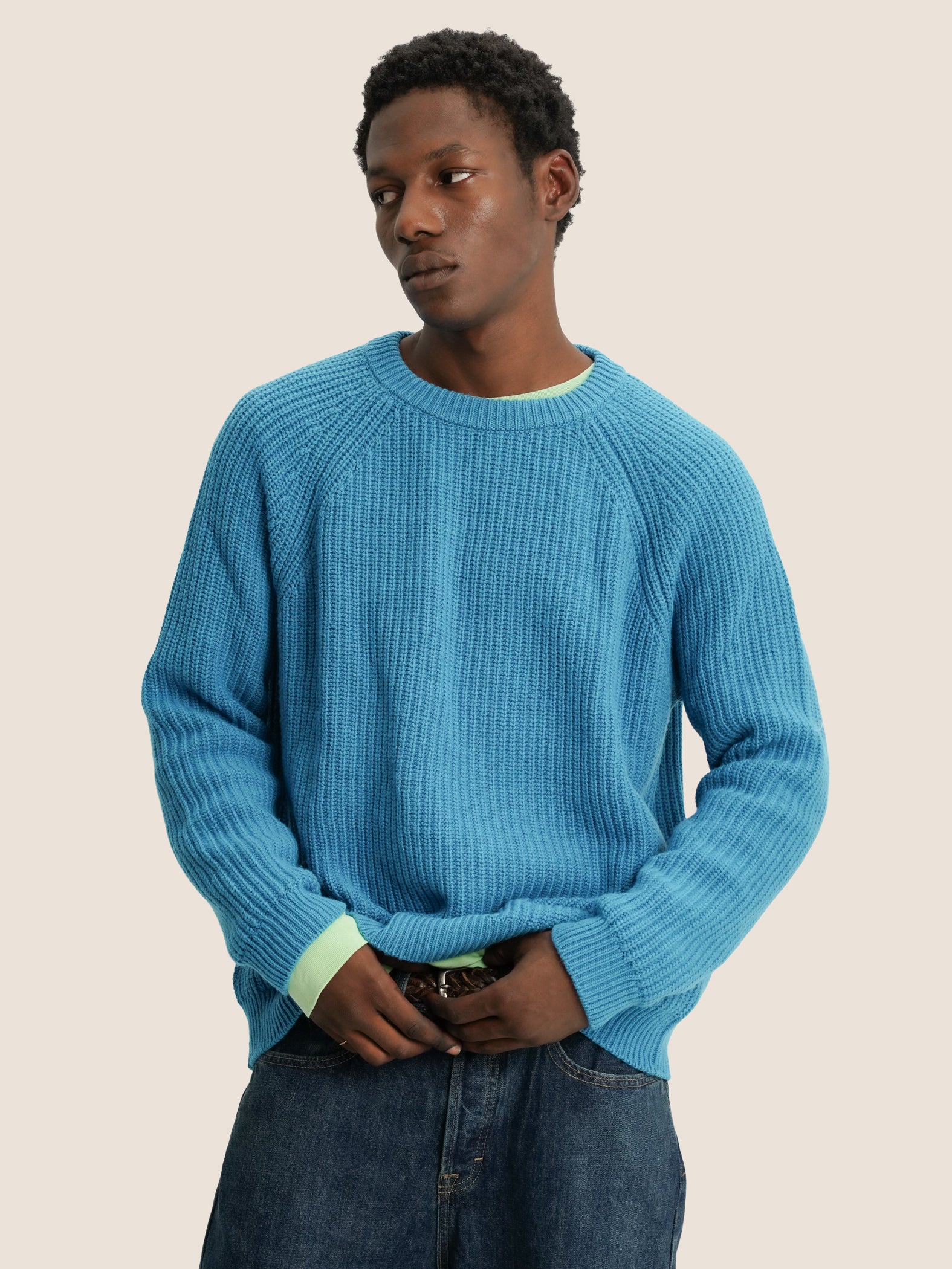 TEAL KNITTED SWEATER