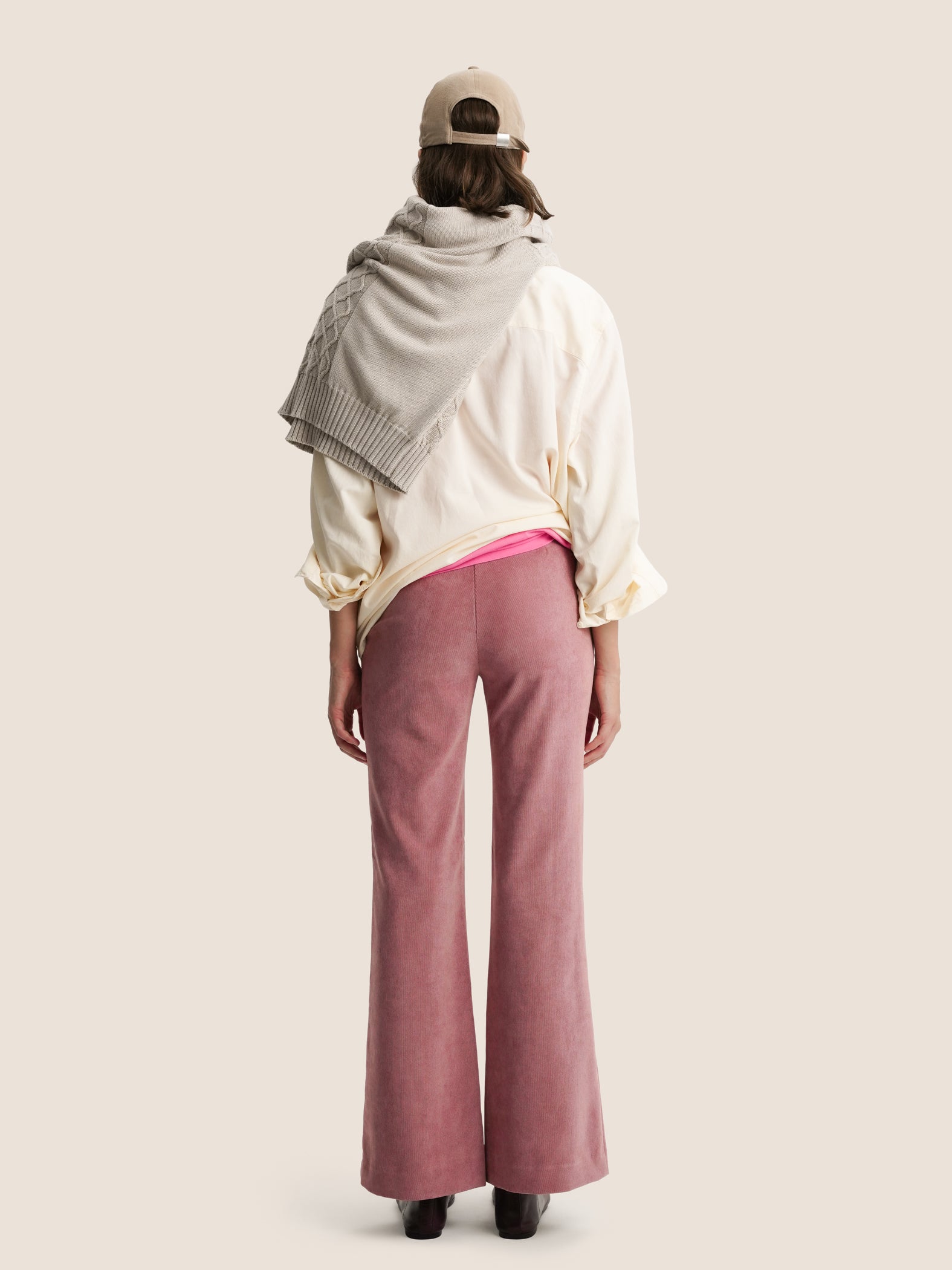 PINK FLARED TROUSERS