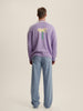 Knitted lilac palm tree sweatshirt, perfect for a stylish and cozy look.