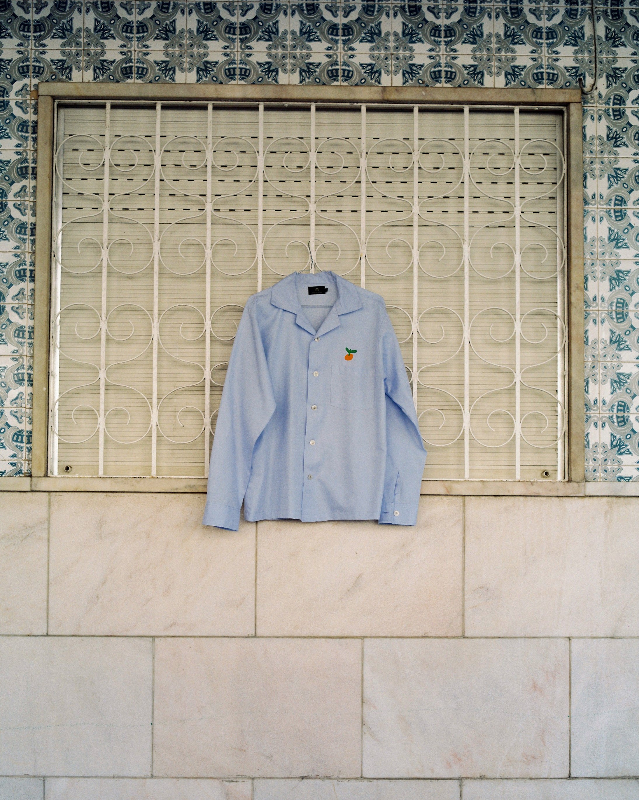 ORANGE EMBROIDERED LONGSLEEVE SHIRT